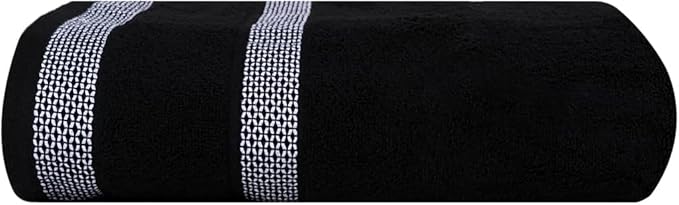 CASA COPENHAGEN Solitaire 2 Piece Bath Sheet Towel Set- Black, 600 GSM Designed in Denmark Made of Soft Egyptian Cotton for Bathroom, Kitchen & Shower