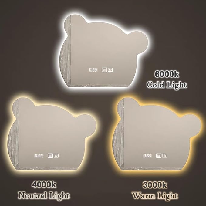 LTSRLL LED Vanity Mirror Cute Bear Decorative Mirror - Image 7