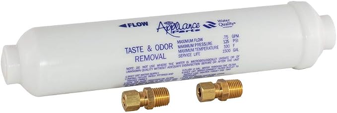 EZ-Flo 10 Inch Line Water Filter, Brass 1/4 Inch MIP x 7/16 Inch Compression by EZ-FLO