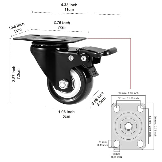 2" Caster Wheels Set of 64, Heavy Duty - Image 2