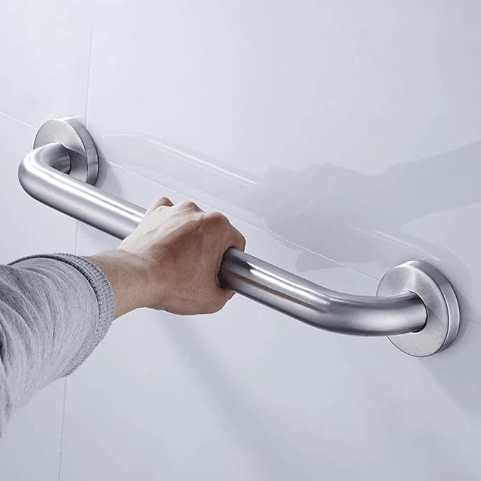 Stainless Steel Bathroom Safety Shower Grab Bar, Anti Slip Bathtubs Grab Bars,Toilet Assist Saft Handle Handrail ADA Compliant 500lbs for Handicap Elderly Senior (Brushed, 18 Inches 2 Pack)