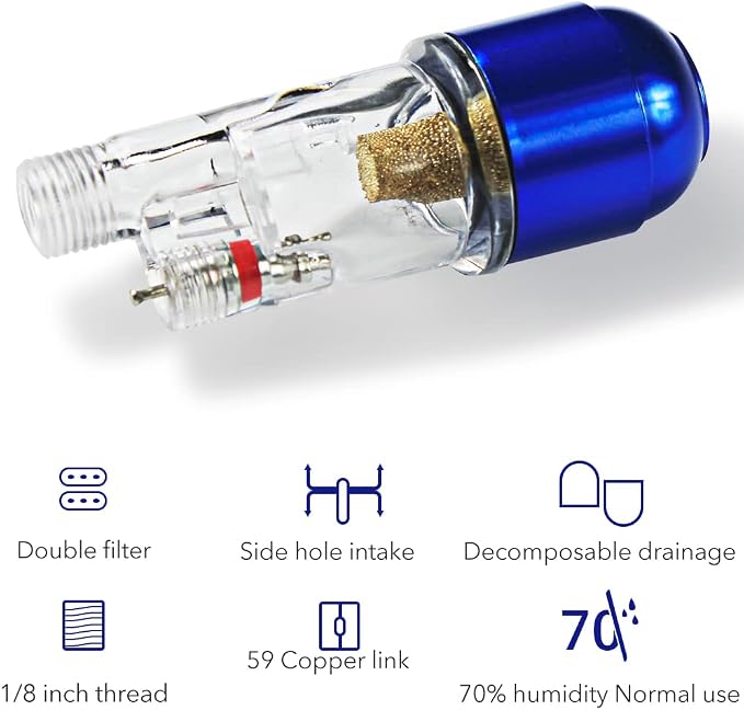 HUBEST New Airbrush Filter 1/8'' Comfortable Handy in-Line Mini Air Filter - Image 4
