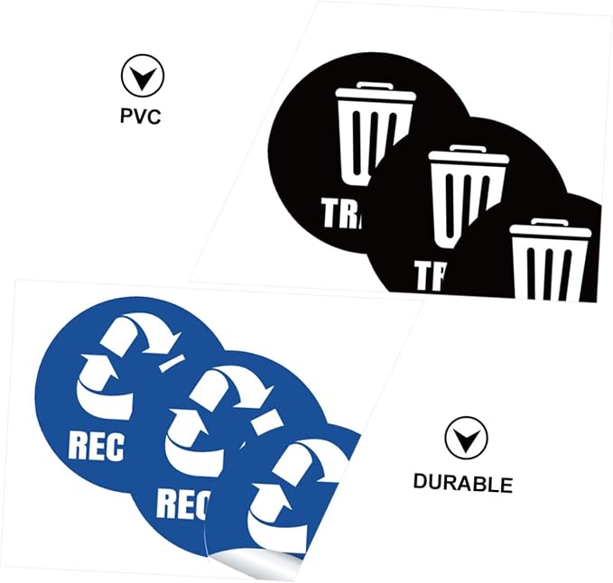 TEHAUX Self-Adhesive Garbage Sorting Stickers Waste Bin Decals - Image 4