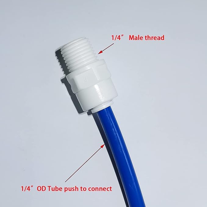 YZM Straight Male Thread Adapter 1/4" Male x 1/4" OD Tube Quick Connector - Image 2