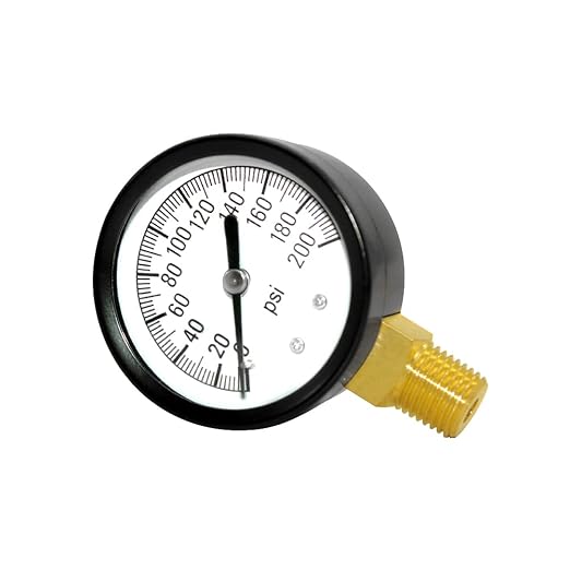 Joywayus Pressure Gauge 0 to 200 PSI Brass 1/4" Male NPT Thread Lower Mount - Image 4