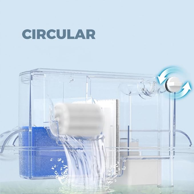HIERYAN Circular Fish Tank Filter, Aquarium Hang on Filter, Small Fish Tank - Image 9