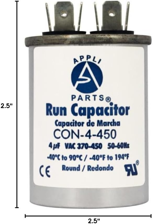 Appli Parts Run Capacitor for ac 4 Mfd uF 370 VAC or 450 VAC CBB65 Round - Image 9