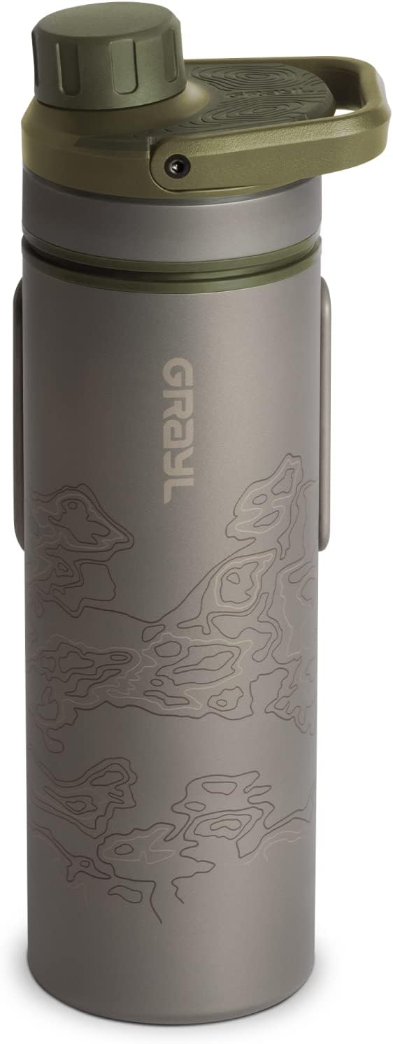 GRAYL UltraPress Titanium 16.9 oz Water Purifier & Filter Bottle by GRAYL