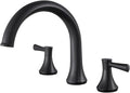 Roman Tub Faucet Deck Mount Tub Filler 2 Handles Black Bathtub Faucet Brass Bathroom Faucet