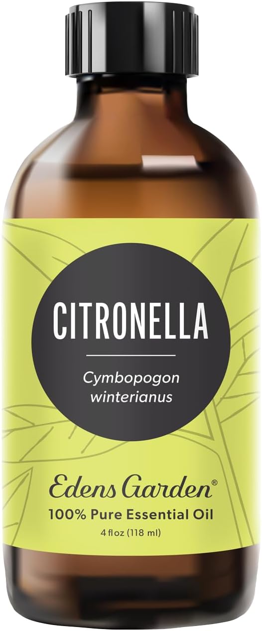 Edens Garden Citronella Essential Oil- 100% Pure Premium Grade, Undiluted, Natural, Therapeutic, Aromatherapy, The Best for Diffuser, Skin, Candle, Kid Safe 118 ml (4 fl oz)