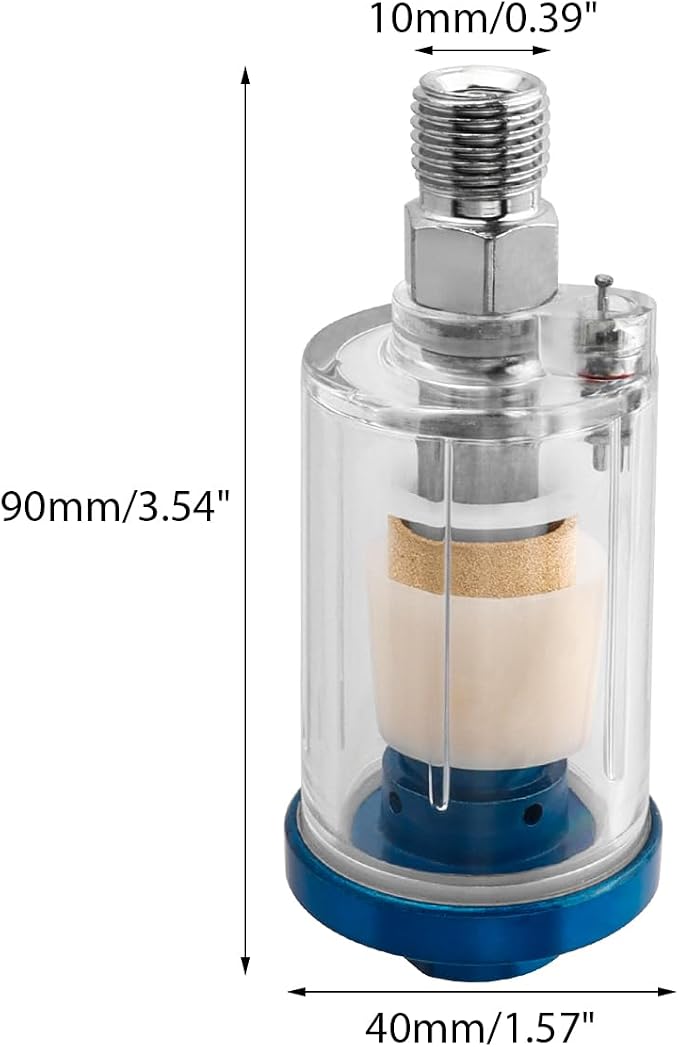 3 Pcs Compressed Air Filter Water Oil Separator, 1/4 Inch NPT Inlet and Outlet - Image 2