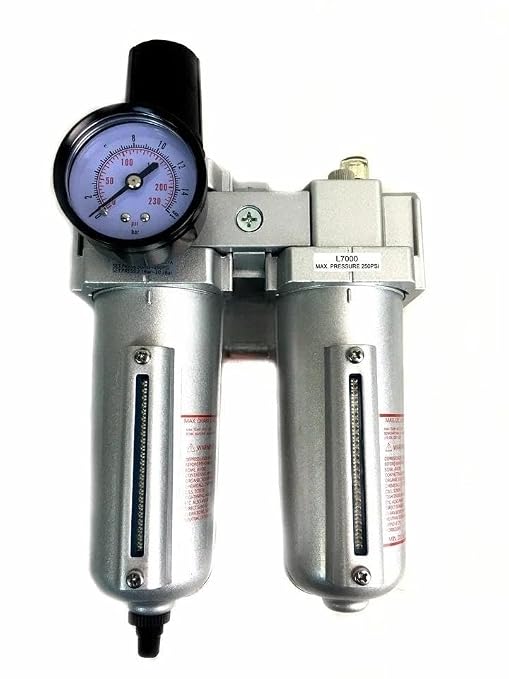 FRL724NA 1/2" Air Moisture Filter Regulator Oiler Separator Lubricator Combo - Image 2