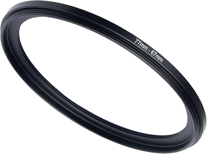 77mm to 67mm Step-up Adapter Rings Filter Adapter Black Metal Step Down Filter by Unknown