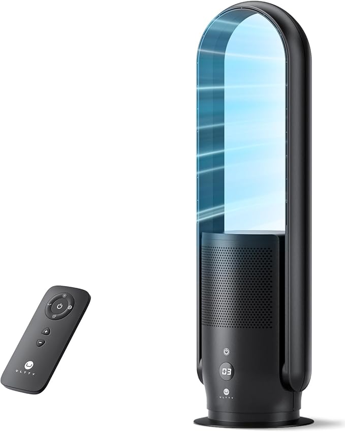 U ULTTY Bladeless Tower Fan and Air Purifier in one, Quiet Tower Fan by UULTTY
