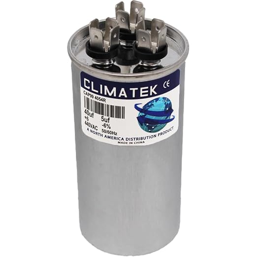ClimaTek 40+5 MFD uf 370 or 440 Volt Dual Run Capacitor CAP99-4054R | Replaces by ClimaTek