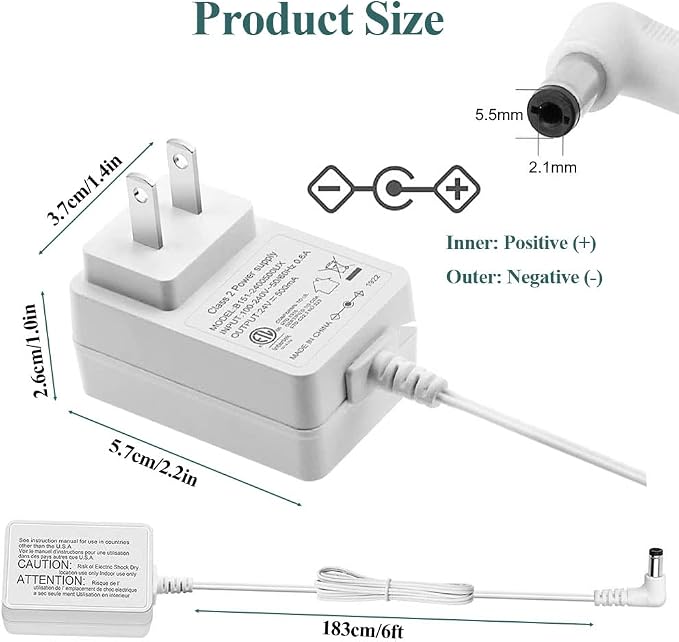 24V 0.5A Power Supply Adapter ETL Listed Class 2 Certified Power Adapter - Image 4