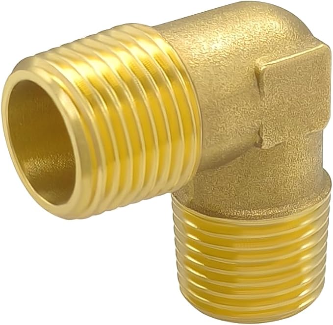 Hooshing 2PCS 90 Degree Street Elbow 1/2" NPT Male to 1/2" NPT Male Solid Brass - Image 2