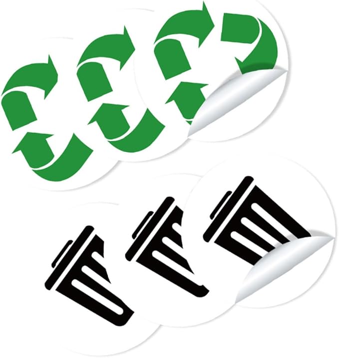 Waste Sorting Labels for Garbage Bin PVC Sticker Decals for Kitchen Recycling by ULTECHNOVO