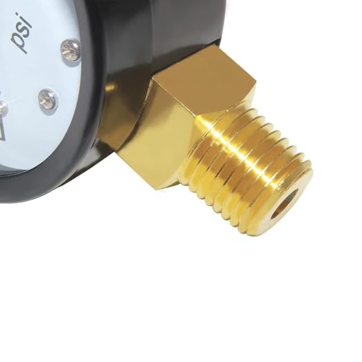 Joywayus Pressure Gauge 0 to 100 PSI Brass 1/4" Male NPT Thread Lower Mount - Image 3