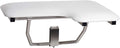 Seachrome Lift-Assist Shower Seat, L-Shaped Left-Hand, ADA, Wall Mount, Padded White Naugahyde