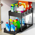 Over Sink Shelf Organizer 1pack, Black - Space Saving Sink Shelf Rack, No Drill Easy Installation, Heavy Duty Rustproof for Kitchen Bathroom Storage Accessories