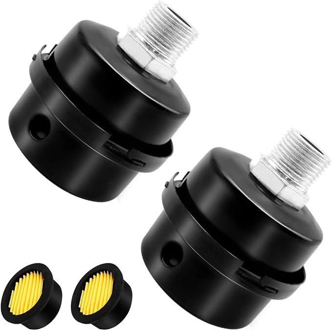 2pcs 1/2" Thread Air Compressor Silencer, Air Compressor Intake Filter Sound by Tnuocke