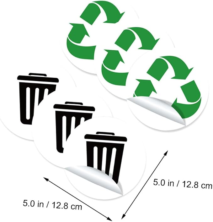 6 Sheets Self-Adhesive Garbage Classification Label Stickers - Image 3