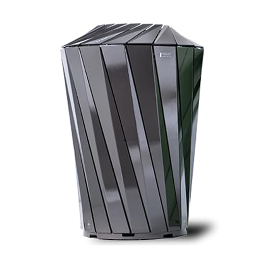 GLigeT Outdoor Trash can Round Steel Trash Can Modern Simple Outdoor Trash Can by Unknown