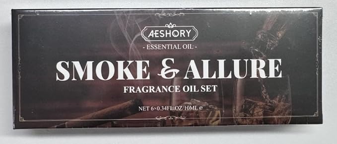 Men Essential Oils Set, Fragrance Oil for Diffuser, Leather, Tobacco, Cedar, Bourbon Whisky, Bergamot, Candle Scents for Candle Making, Soap Making Supplies, Man Aromatherapy Diffuser Oils Kit(6x10ML)