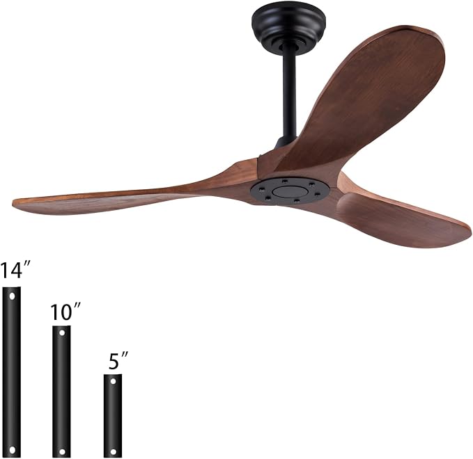 QUTWOB 42" Wood Ceiling Fan No Lights - Image 8