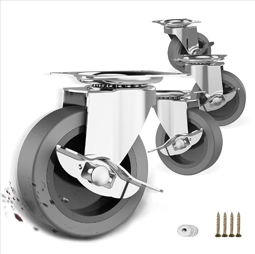 3 Inch Caster Wheels, Casters Set of 4, Heavy Duty Caster by BOSGEOT