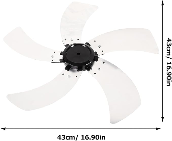 Ciieeo 16.9 Inch Electric Fan Blades Replacement 5 Leaves Metal Fan Blade - Image 2