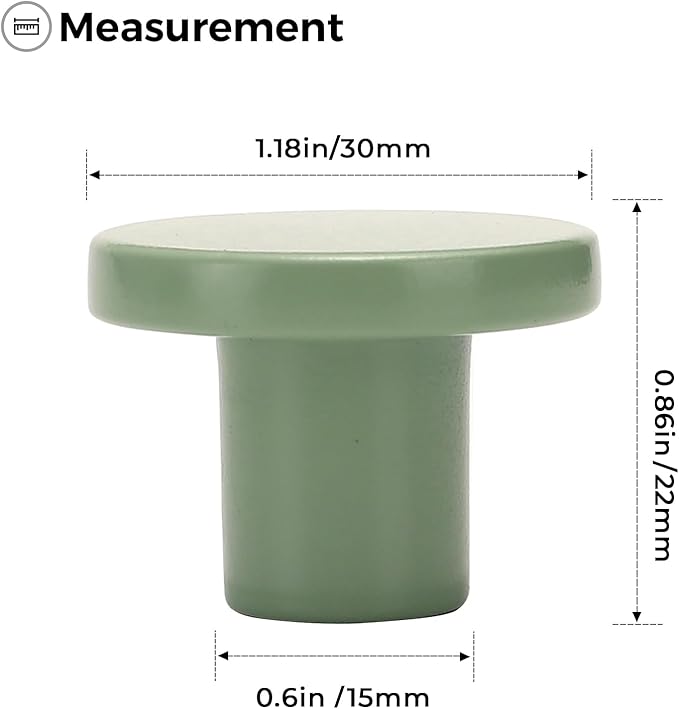 Ravinte 10 Pack Cabinet Knobs Light Green Kitchen Cabinet Knobs Round Dresser Drawer Pulls Closet Door Pulls 1-1/5 Inch