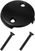 Black Tub Overflow Cover, 3-1/8" Universal Two-Hole Tub Bathtub Drain Cover Two Hole Bathtub Overflow Drain Covers Plate with Two Matching Screws Stainless Steel 2 Hole Bathtubs Covers Faceplate