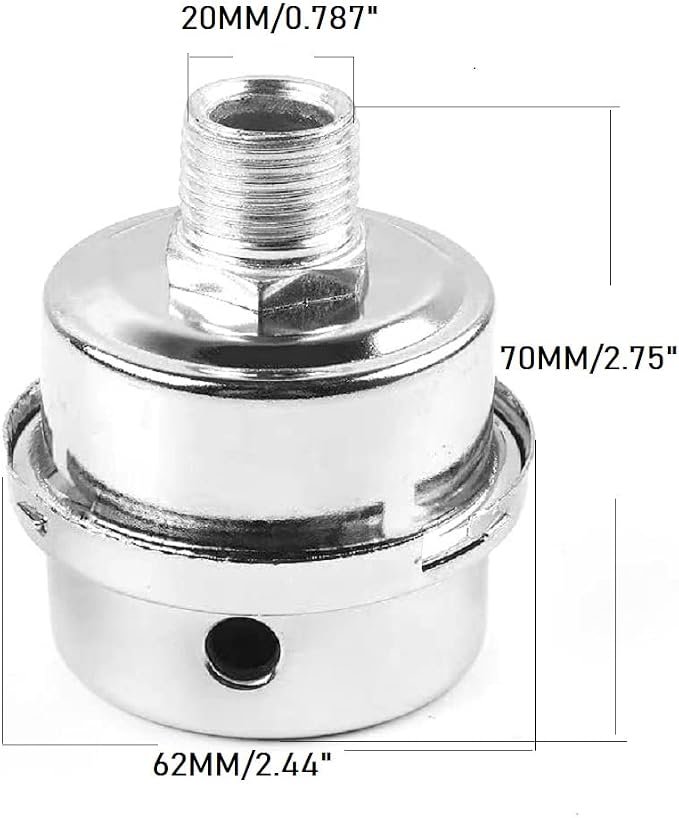 2 PACK Air Compressor Silencer Filter, Metal Air Compressor Intake Filter Sound - Image 4