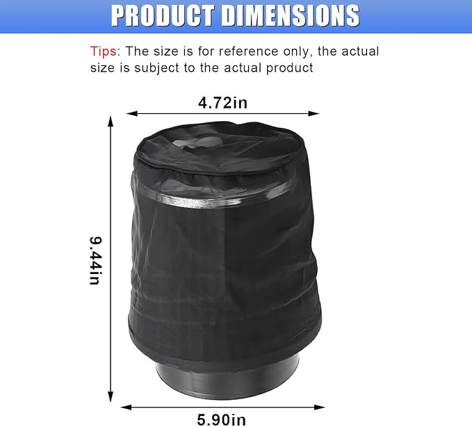 Air Intake Filter Sock Cover, Waterproof Dustproof Air Cleaner Protective Cover - Image 2