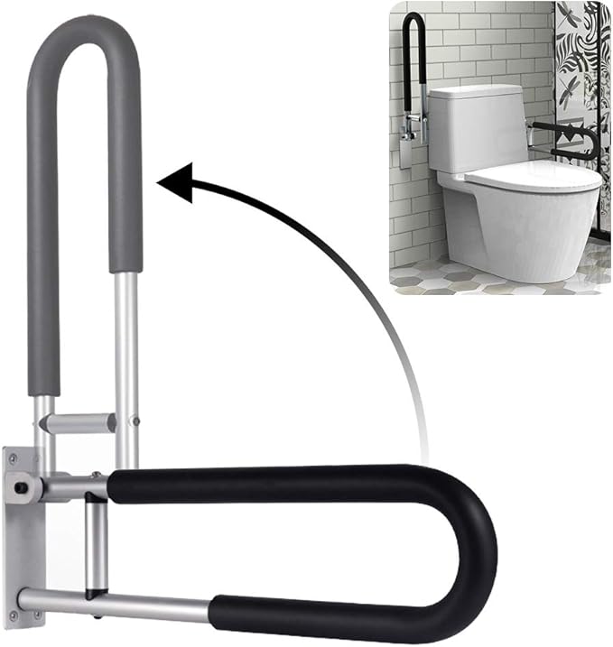 Handicap Grab Bars Rails 23.6 Inch Toilet Handrails Bathroom Safety Bar Hand Support Rail Handicapped Handrail Accessories for Seniors Elderly Disabled Mounted Bath Grips