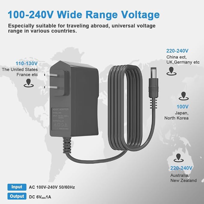 6V 1A Power Supply Adapter 6V 1A Replacement Charger 100V-240V AC Power Adapter - Image 7