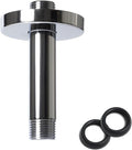 4 Inch Shower Arm with Flange, Ceiling Mounted Shower Head Extension Arm, 1/2 NPT Straight Arm for Rain Shower Head, Stainless Steel Shower Head Extension Replacement Pipe Arm,Chrome