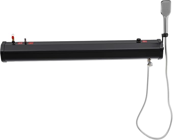 Pressurized Water Tank Portable Roof Rack Water Tank Over-Landing Pressurized Water Tank on Off-Road Vehicle with Shower, Hose & Storage Bag for Camping, Water Storage