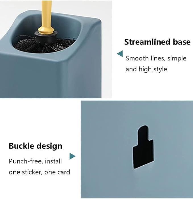 Toilet Scrubber Soft Hair Wall Mount Toilet Brush and Holder, Long Handle - Image 5