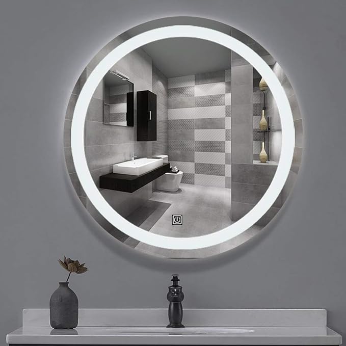Bathroom Mirrors Round Waterproof Illuminated LED Wall Makeup Mirrors - Image 2