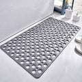 Casa and Beyond Shower Mat,Non Slip Bath Mat and Shower Mat with Suction Cups and Drain Holes,Bathroom Mat Easy to Clean Soft Machine Washable,Bathtub Mat Easy Dry&Cut (Gray,28" x 15"(Rectangular))