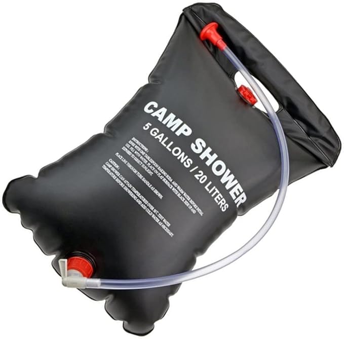Solar Camp Shower Bag Solar Heated Outdoor Shower Bag Portable Bathing for Outdoor Travel Hiking Climbing (5 Gallons/20 L)