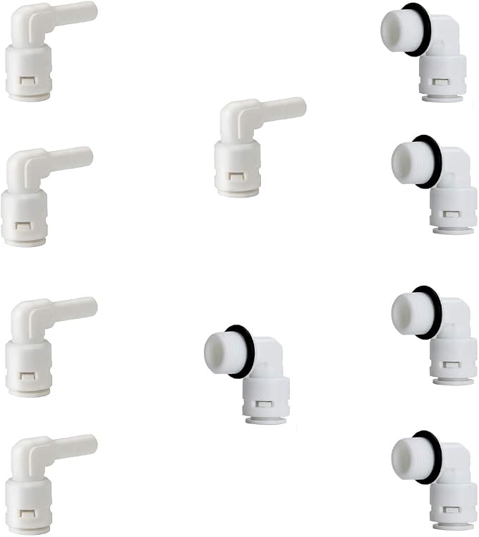 1/4" Inch Male Thread to Tube connector & 1/4" Stem elbow, NSF Certified by ESHIONG