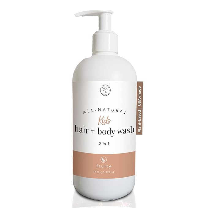 Rowe Casa Organics 2-in-1 Kids Hair & Body Wash with Therapeutic Essential Oils – Sleepy Kids Shampoo & Body Wash with Floral, Relaxing & Calming scent – 16 Fl. Oz
