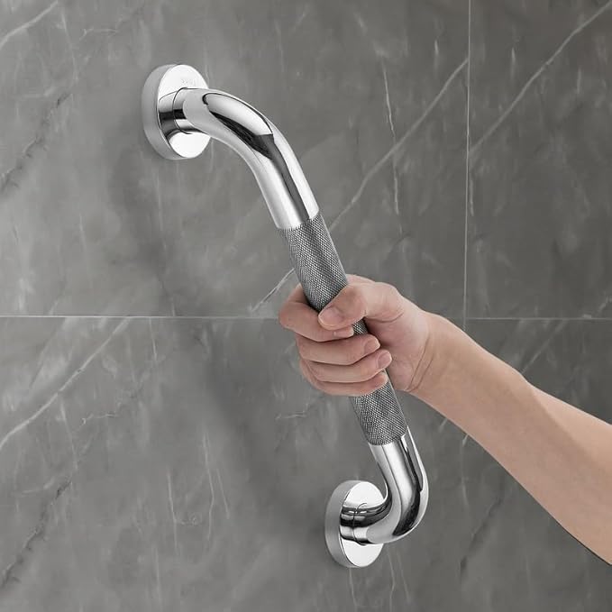 Grab Bars for Shower, 2 Pack 12-Inch Anti Slip Shower Handles for Elderly, Safety Shower Grab Bar, Stainless Steel Handicap Grab Bars for Bathroom (Polished Nickel 1" Diameter)
