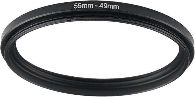 55mm to 49mm Step-up Adapter Rings Filter Adapter Black Metal Step Down Filter by Unknown