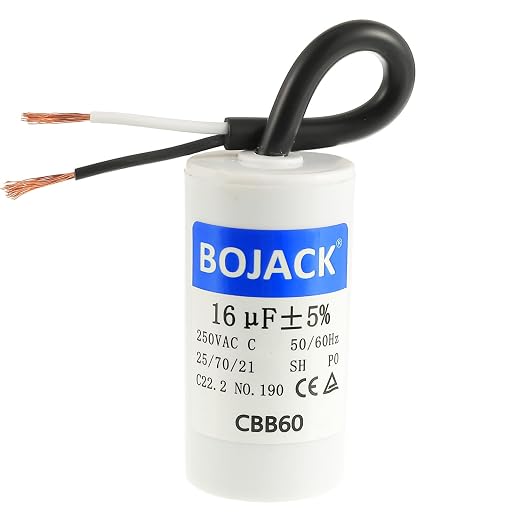 BOJACK Run Capacitor 16 uF 250V AC 16 MFD CBB60 2 Wire 50/60Hz Cylinder Motor by BOJACK