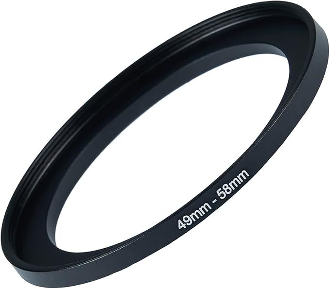 49mm to 58mm Step-up Adapter Rings Filter Adapter Black Metal Step Down Filter by Unknown